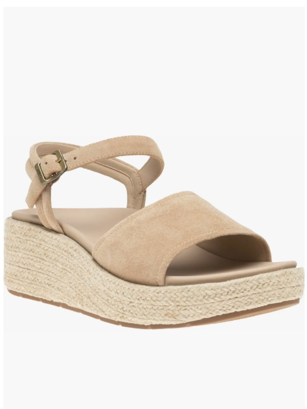 ABEO Solstice Devyn genuine Suede Flatform Wedge Sandals - Cuban Sand Sz 10